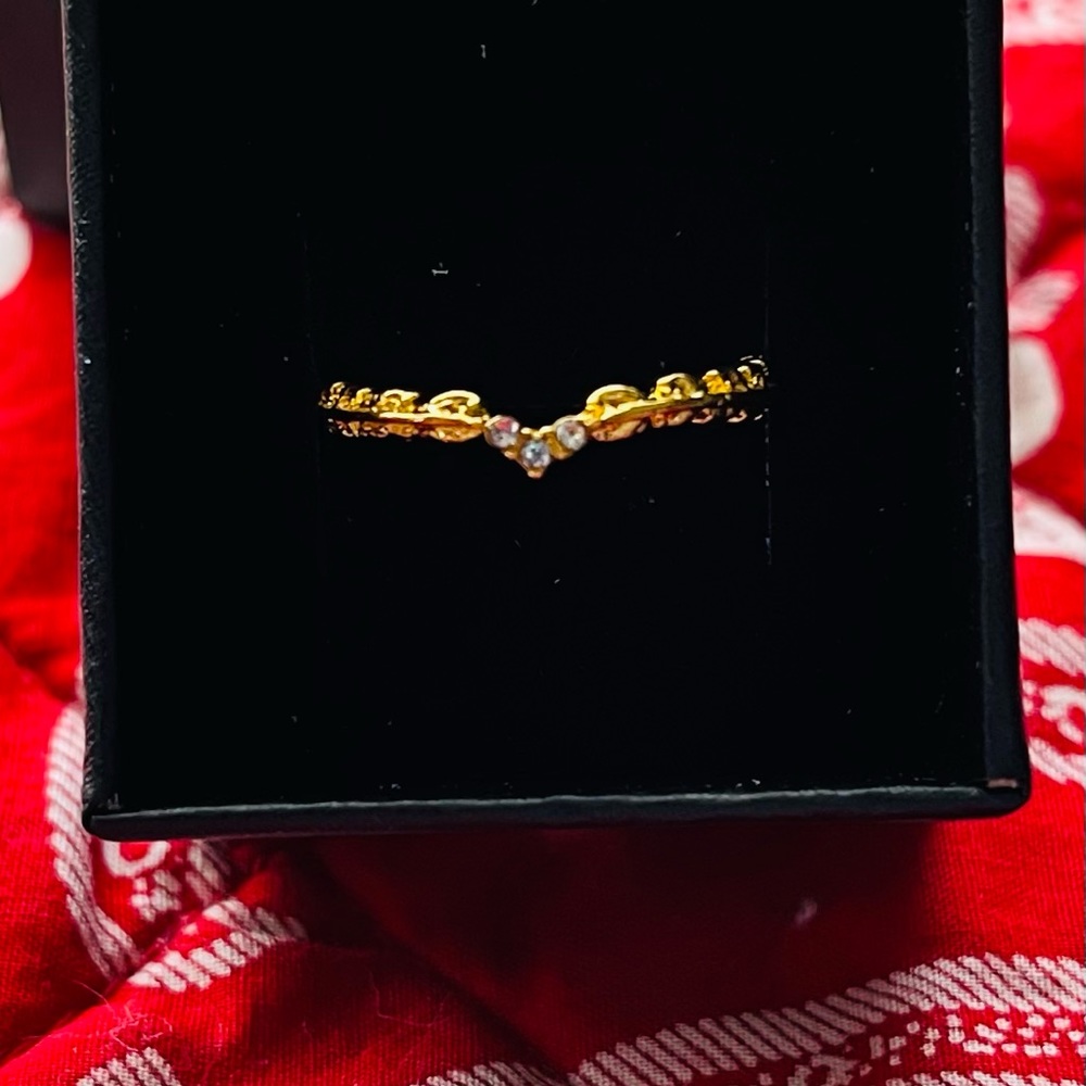 14k Gold plated CZ Ring - Size 7 - Picture 2 of 16